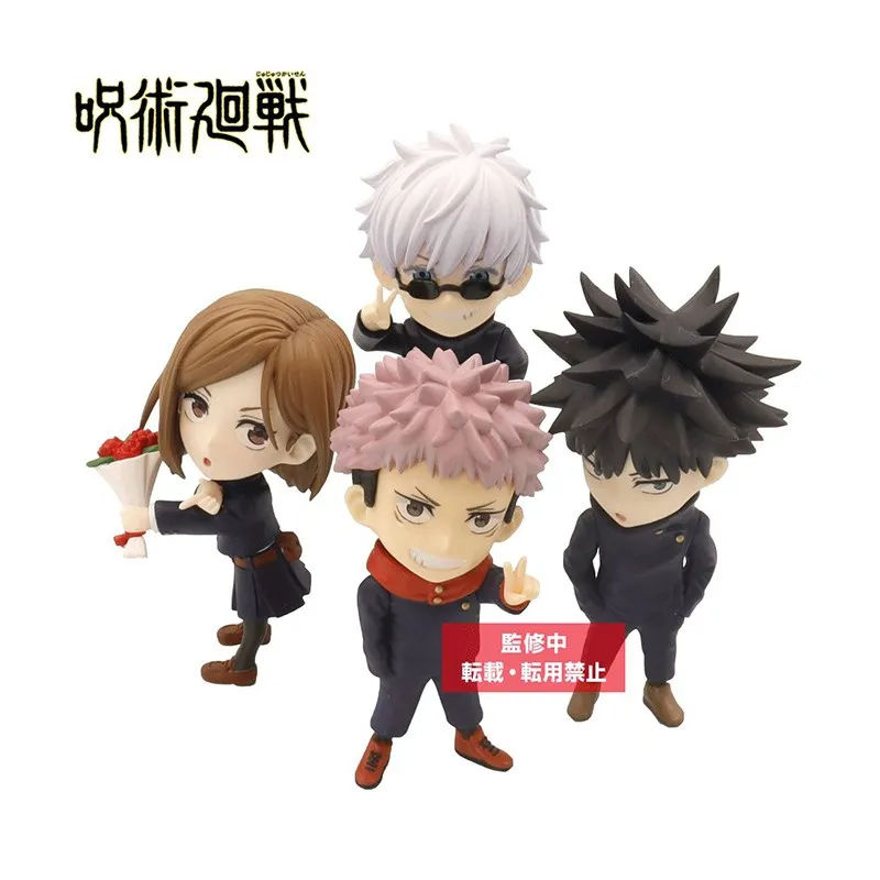 

10CM Genuine Q version Anime Figure Jujutsu Kaisen Fushiguro Megumi Kugisaki Nobara Gojo Satoru Itadori Yuji Cute Doll PVC Toys