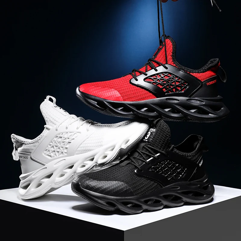 

2022 New Trend Blade Running Shoes Breathable Sneakers Jogging Mesh Designer Tenis Luxury Light Soft Thick Sole Trainer Walking