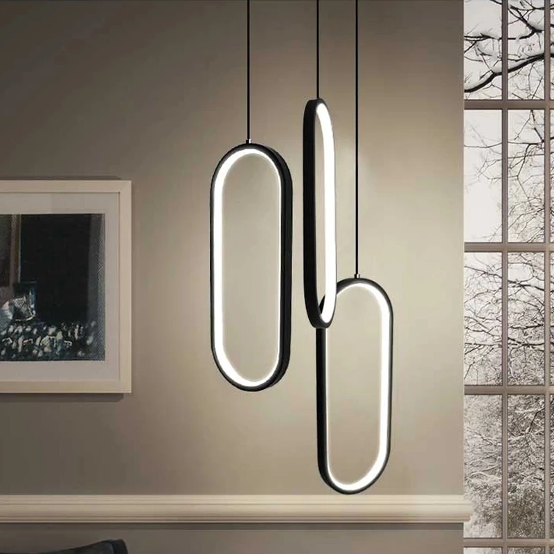 

Black/White led pendant lights modern design living room restaurant kitchen hanging lights bedroom bedside led pendant lamps