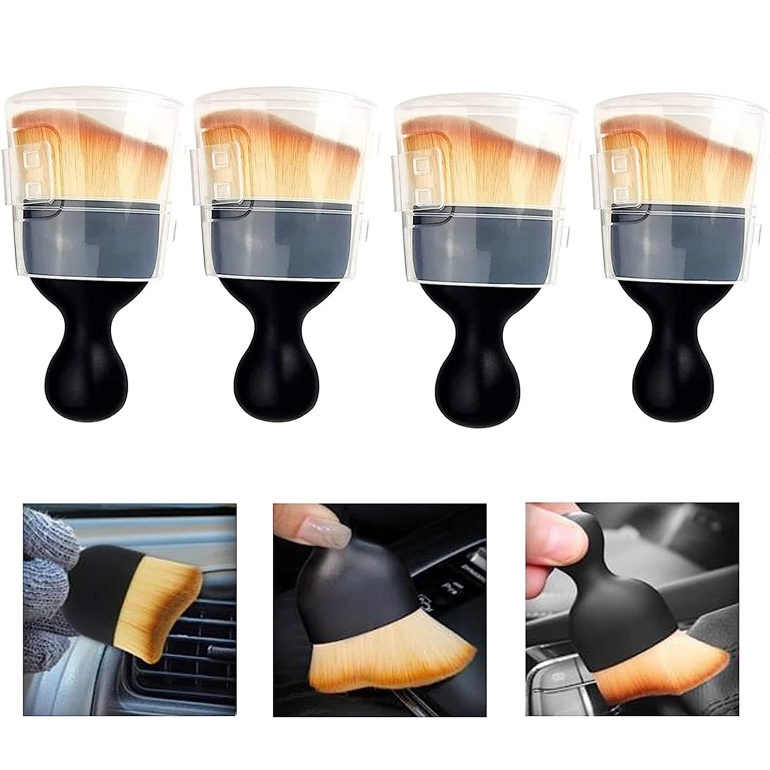 

Car Arc Detail Brush Air Conditioner Outlet Cleaning Brush Car Gap Dust Removal Brush Auto Interior Center Console Cleaning Tool