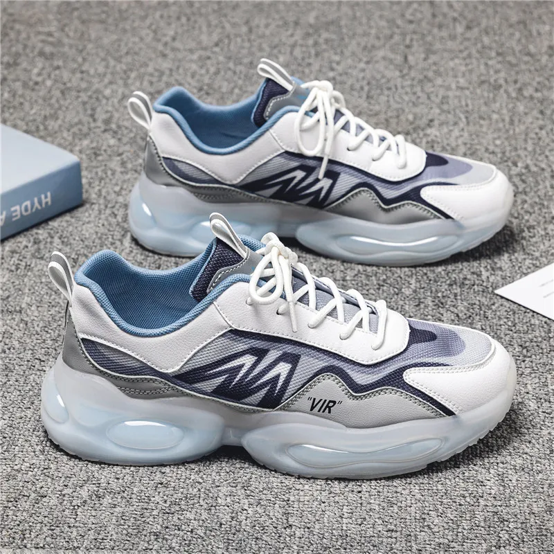 

Summer Breathable White Shoes Men's Shoes 2022 Thick-soled Outdoor Shoes Trend All-match Casual Sports Shoes Mesh Panel Shoes PU