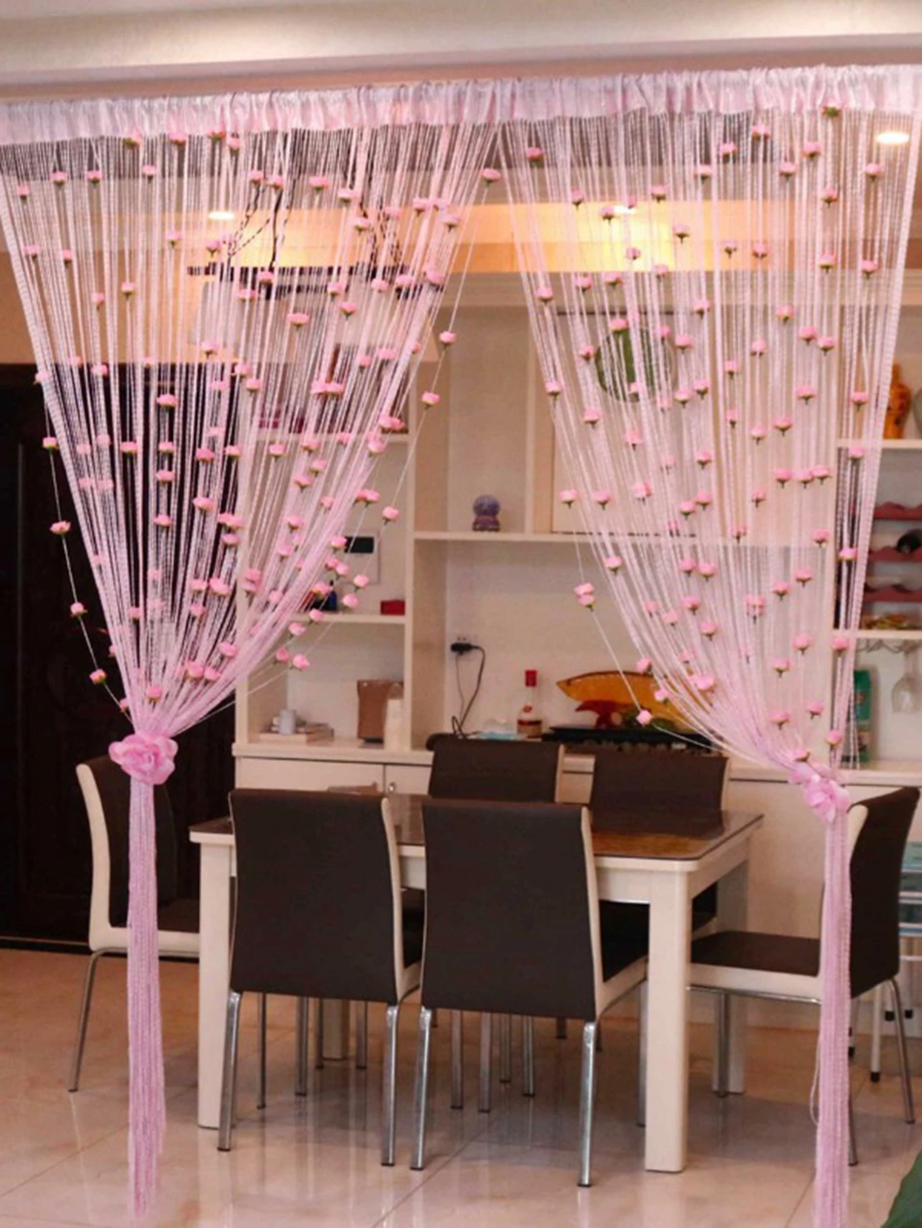 

The Romantic and Warm Rose Cord Curtain