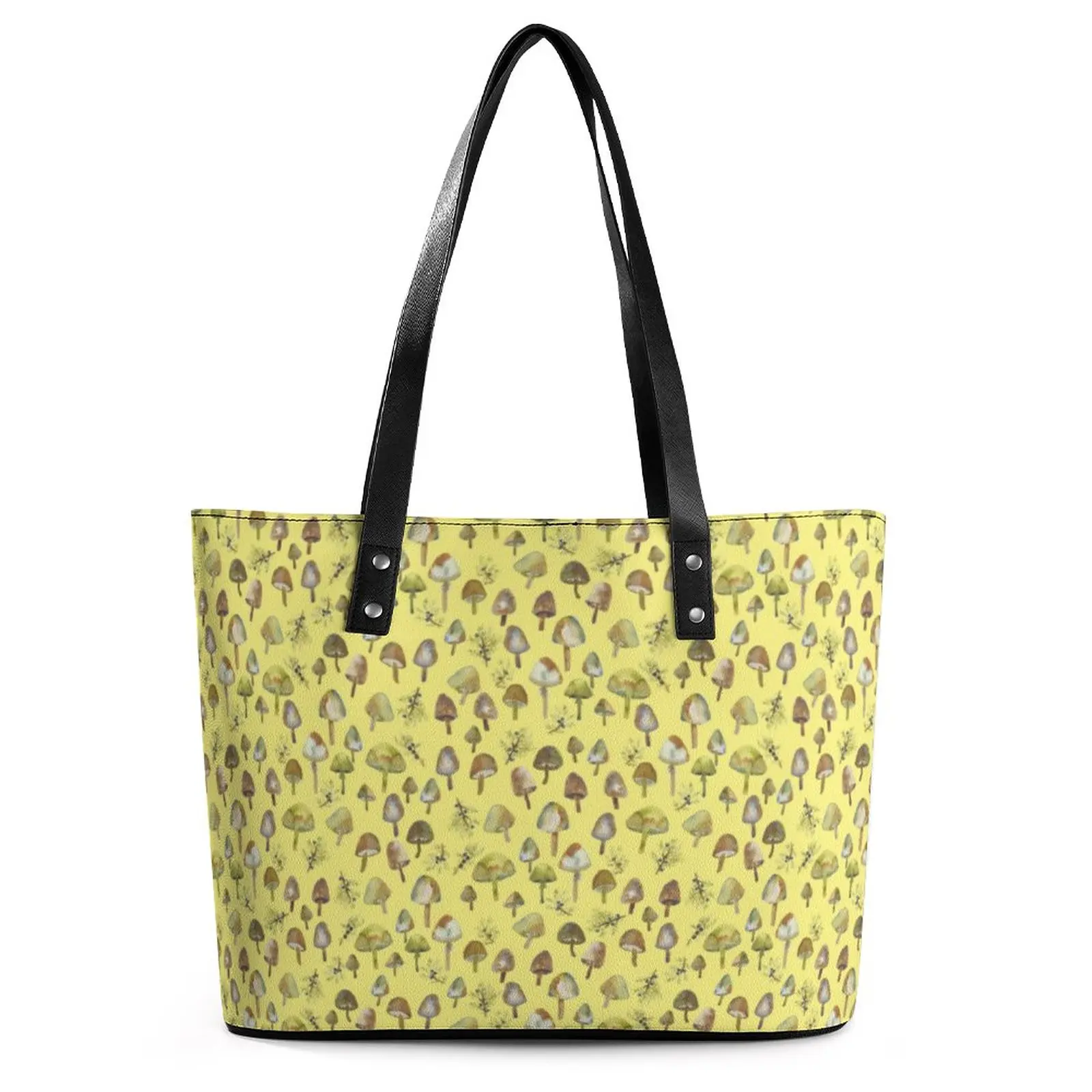 

Magic Mushrooms Handbags Forest Pattern Top-Handle Tote Bag Y2k PU Leather Shoulder Bag Student Outdoor Designer Shopper Bags
