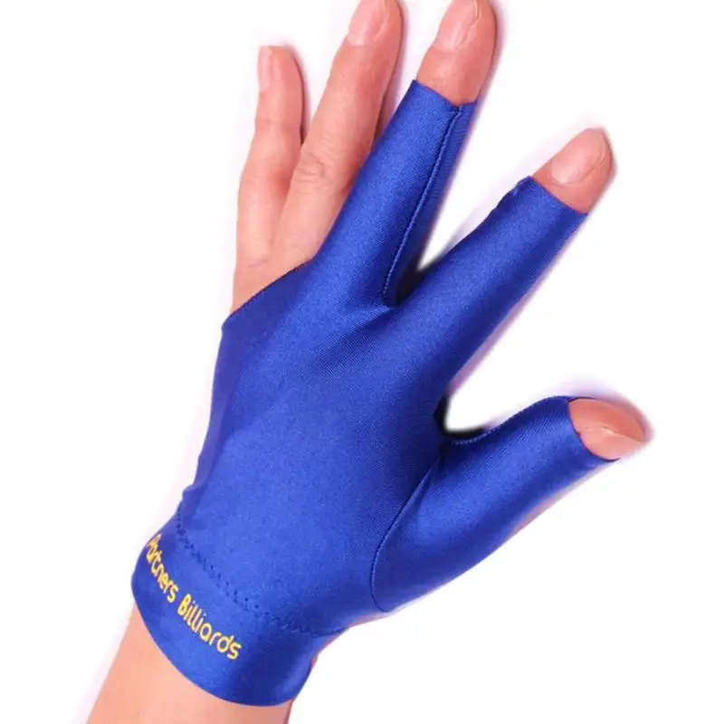

1Pcs Three Fingers Full-Finger Snooker Pool Cue Billiard Glove for Left Hand Lycra Fabrics Embroidery Billiard Accessories