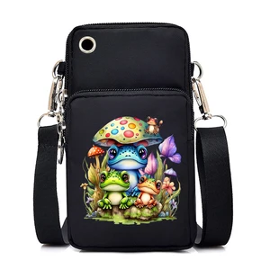Cute Cartoon Frog Mobile Phone Crossbody Shoulder Bags Women Men Bag Trend Handbags Small Wallets Touch Screen Purse Fashion