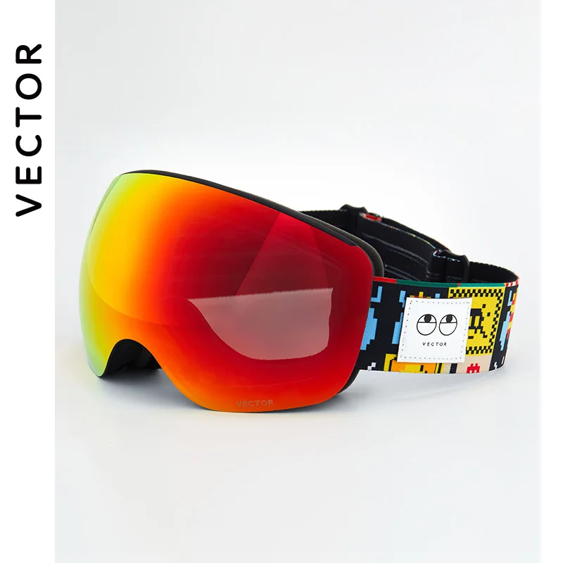 OTG Characterist Print Strap Ski Goggles Snow Glasses Men Skibrille Anti-fog Snowboard Skiing Women Sunglasses Outdoor Sport