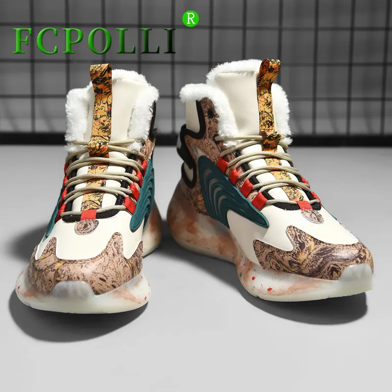 

Зимние теплые мужские баскетбольные ботинки для тренажерного зала, женская спортивная обувь, мужские баскетбольные кроссовки с мехом, мужс...