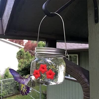 handhold bird hummingbird feeder light bulb pentagram shape drinker water plastic outdoor garden window suction cup bird feeder