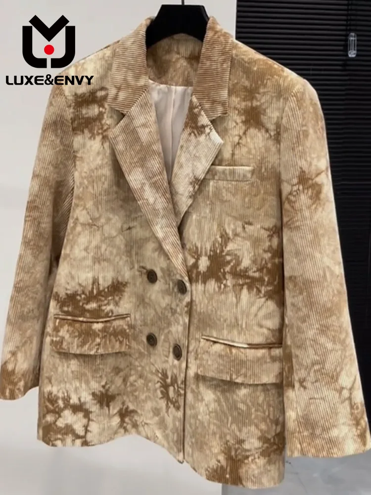 

Роскошный модный пиджак Люкс & ENVY в Корейском стиле, женский топ с принтом на раннюю осень, новый дизайн 2023