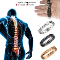 european and american mens jewelry magnetic therapy health anti snoring stainless steel bracelet mens gold adjustable bracelet