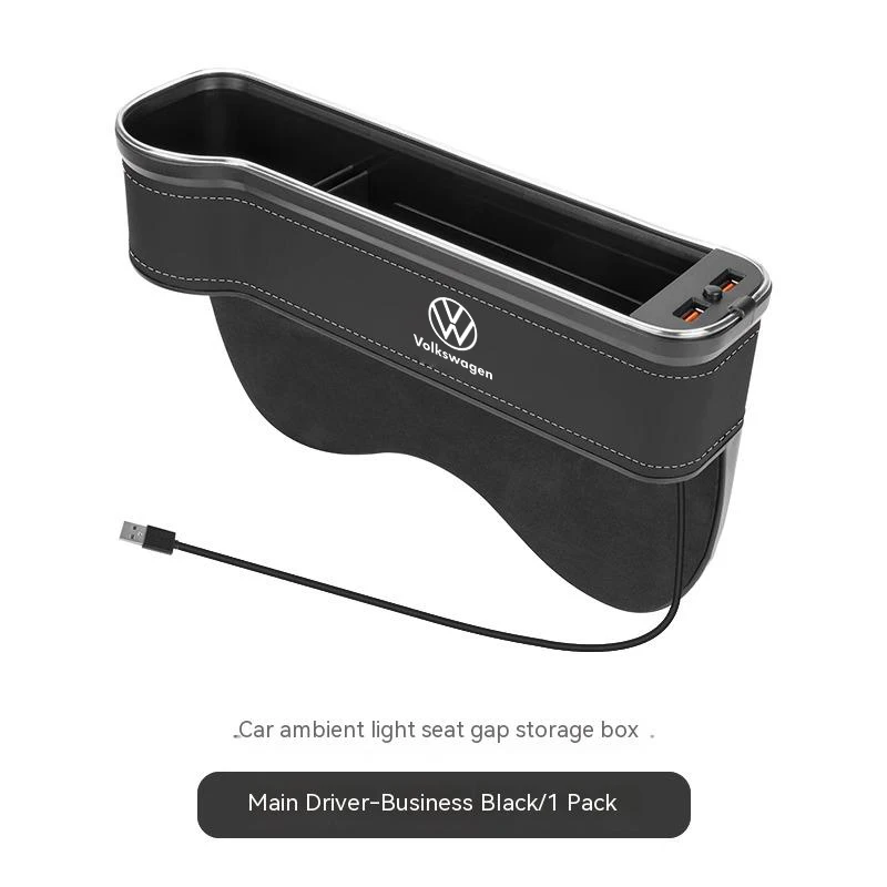 Для Volkswagen GTI Golf Passat Touareg Magotan Tiguan ID.4 T-ROC T-Cross Автомобильная зарядка Цветная лампа Чехол для хранения сиденья Коробка для зазора сиденья
