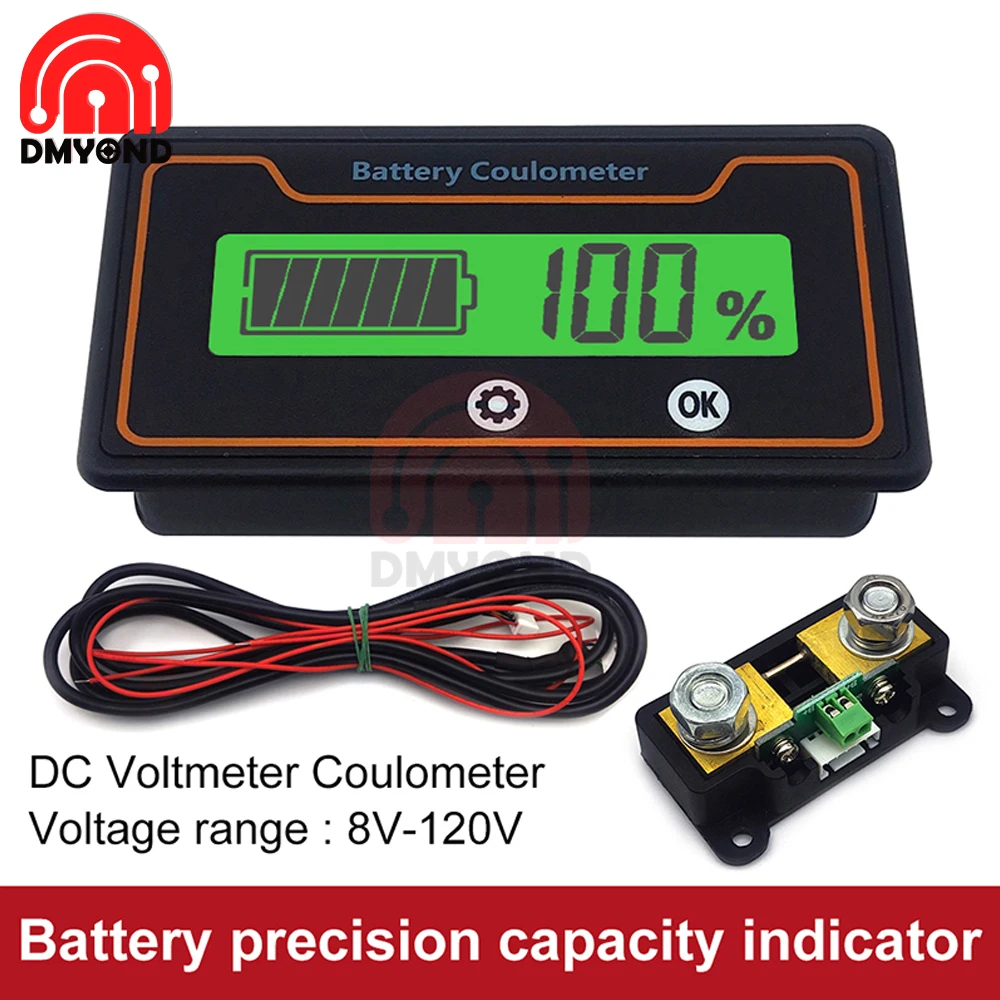 

2 in 1 Battery Capacity Indicator 8V-120V Voltmeter Coulometer Lead Acid Lithium LiFePO4 Display Meter 50A 100A 200A 400A 500A