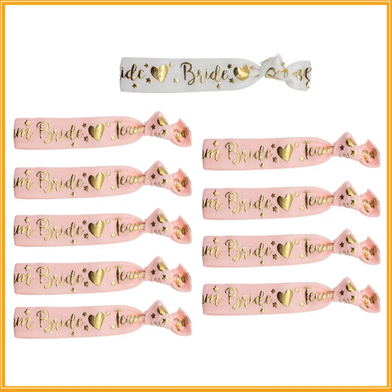

10 Pcs Team Bride Bridesmaid Bachelorette Party Bracelet Bride To Be Decoration Accessories Wedding Bridal Shower Supplies