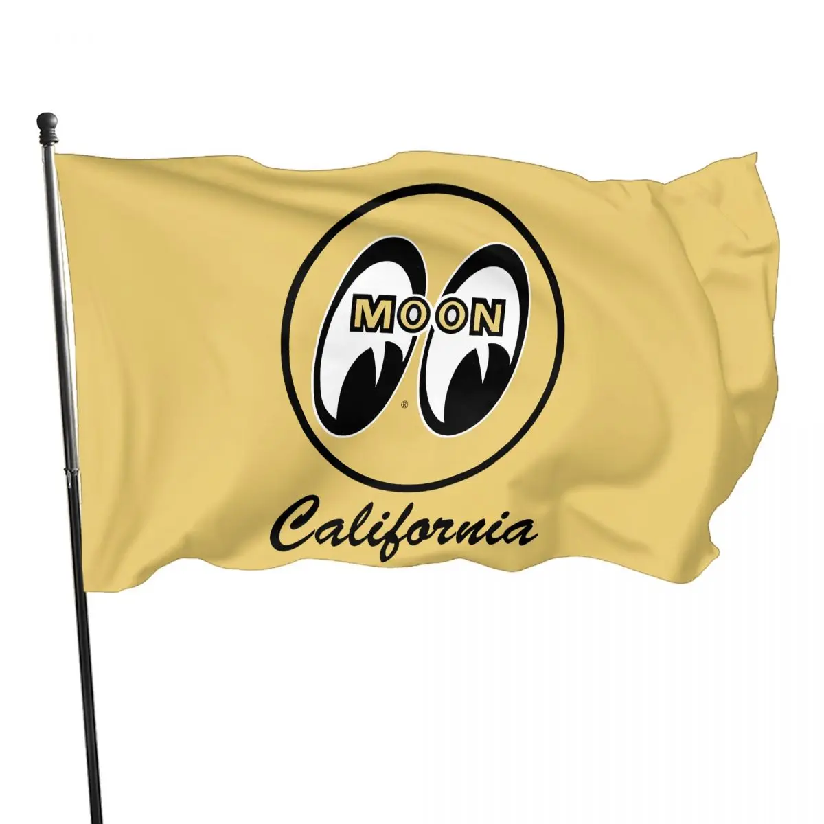 

Men's Mooneyes Moon Features California Text Premium Outdoor Decor Banner Cartoon animation eyes Cute Kids Bedroom Decor Durable