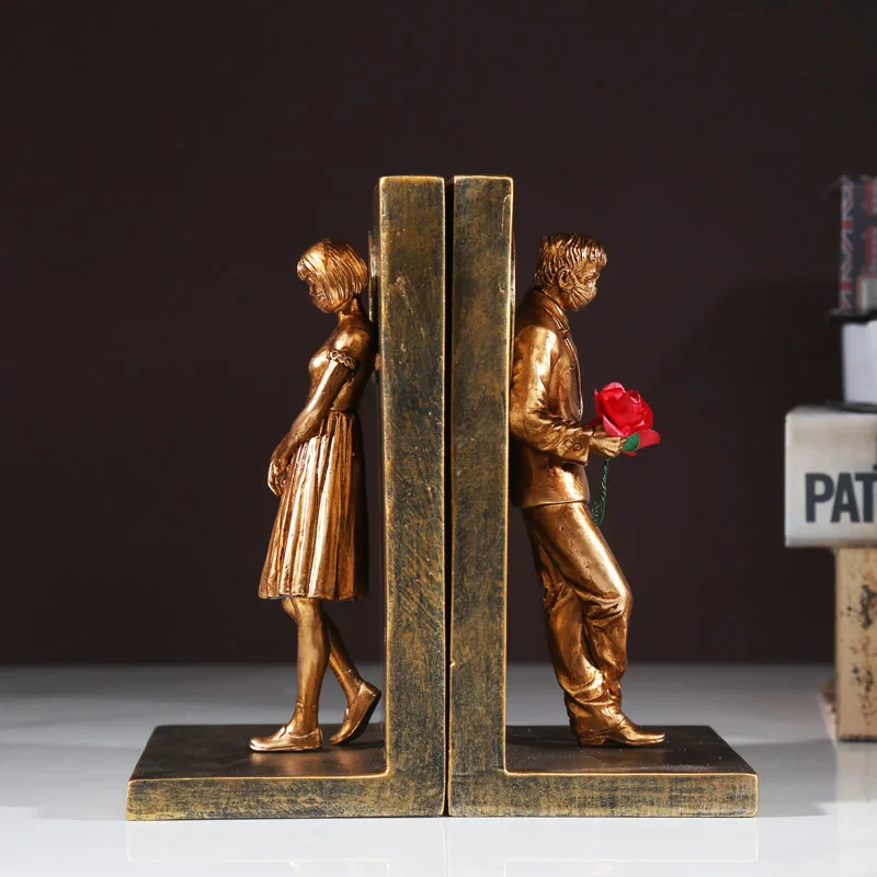 

Banksy Figure Sculpture Bookends Decorative Home Decoration Accessories Living Room Book Ends Bookshelf Decor Display Desktop