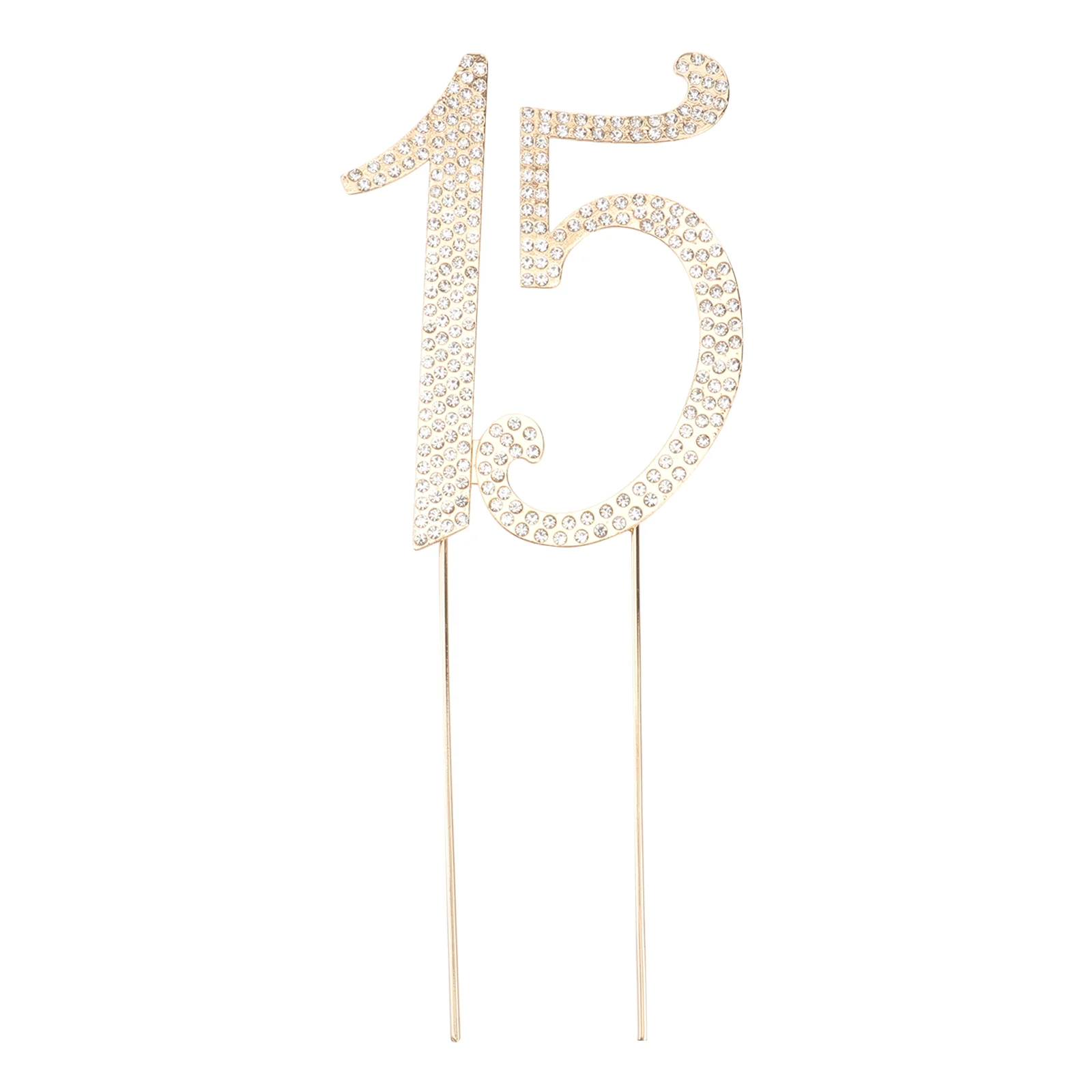 

Cake Birthday Topper Topperr Anniversary 15Th Party Topperss Rhinestones Decorative Number Decor Wedding Decorations Supplies