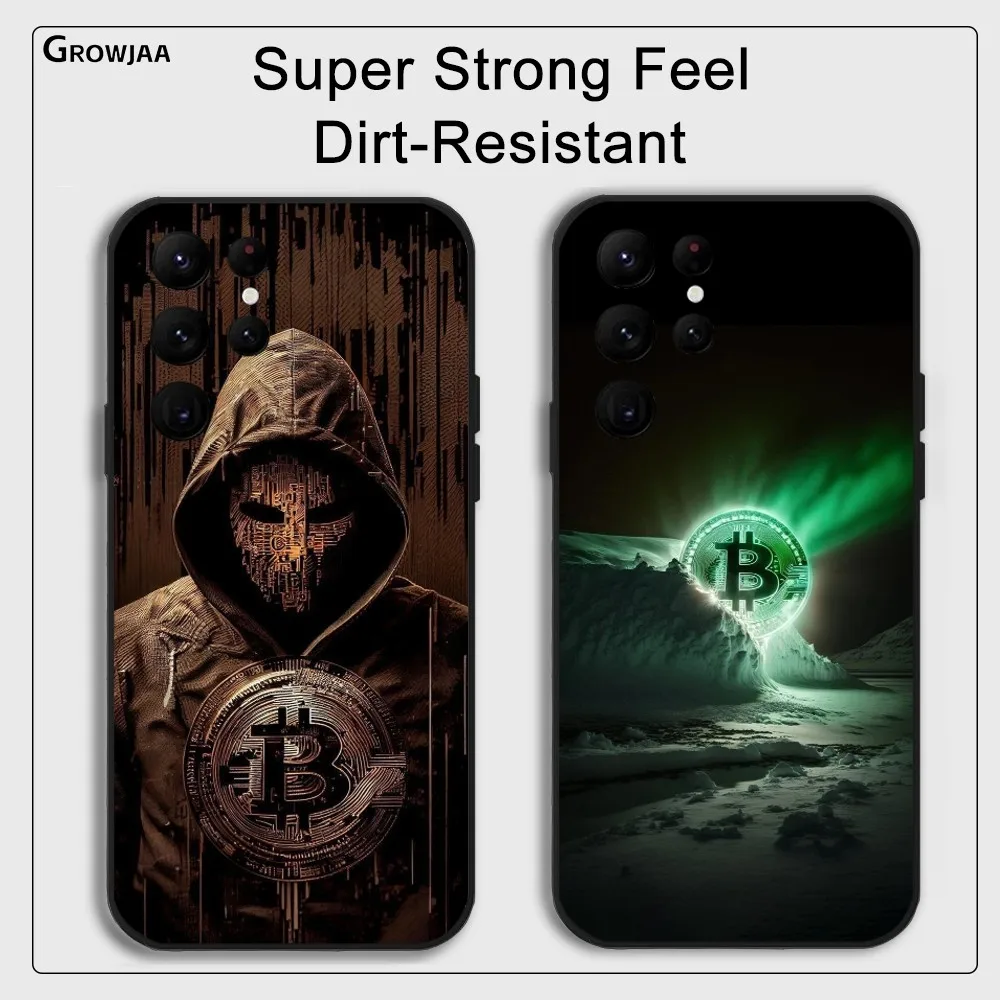 luxury B-Bitcoin B-BTC Phone Case For Samsung Galaxy S25 S24 S22 S23 Ultra S21 S20 Plus 5G Protective Silicone Funda