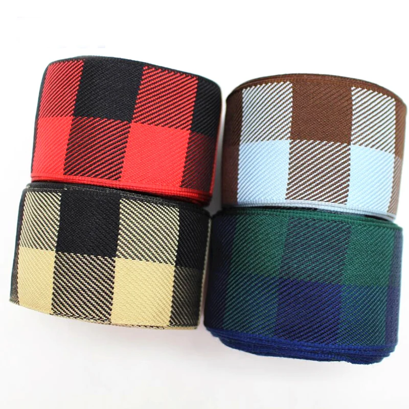 

1-1/2 38mm plaid ribbon 50 yards DIY handmade material headdress bow double sided State grid Clothing material