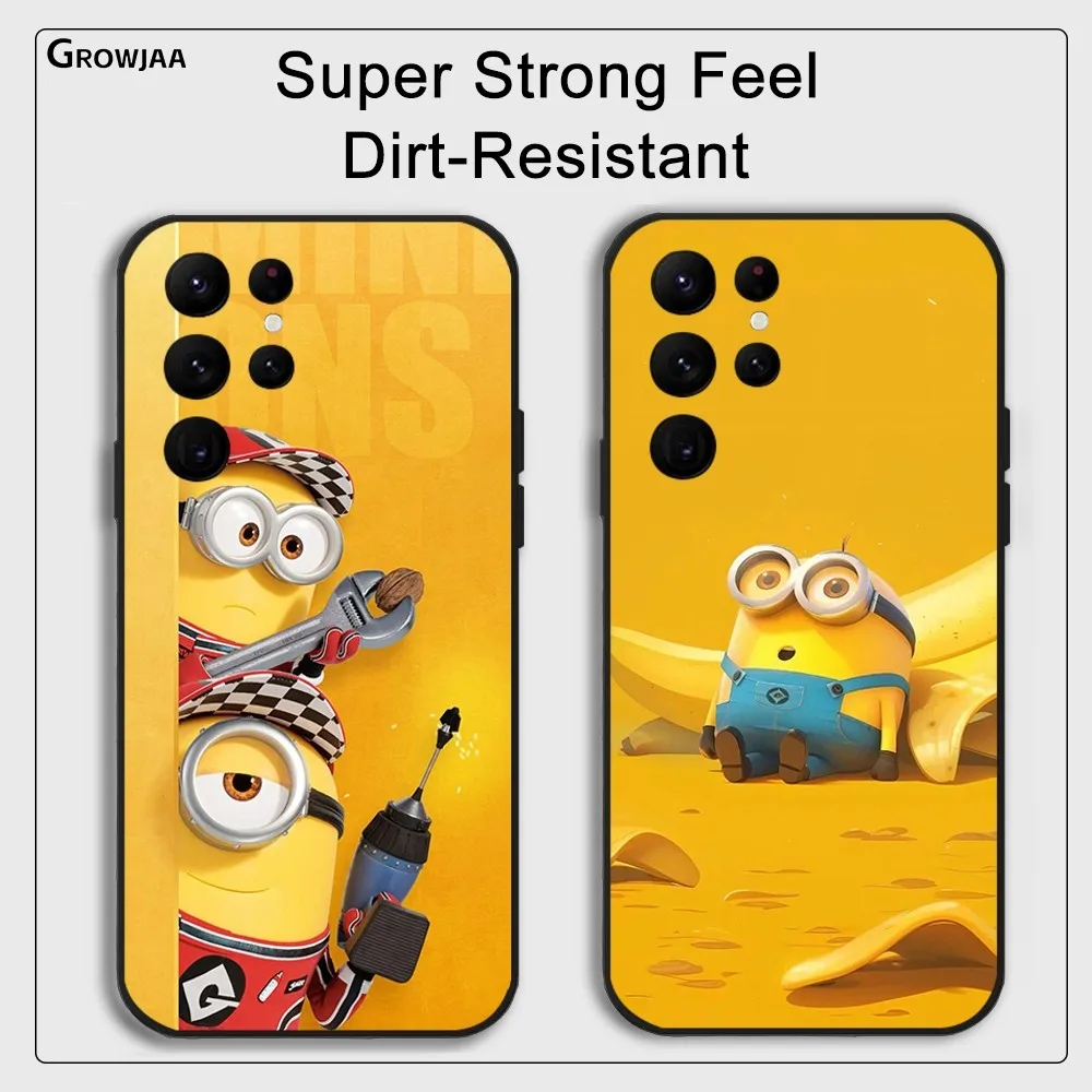 Cartoon Cute M-Mi-nions Phone Case for Samsung Galaxy S24 Ultra S22 S23 S21 S20 5G Protective Silicone TPU Funda