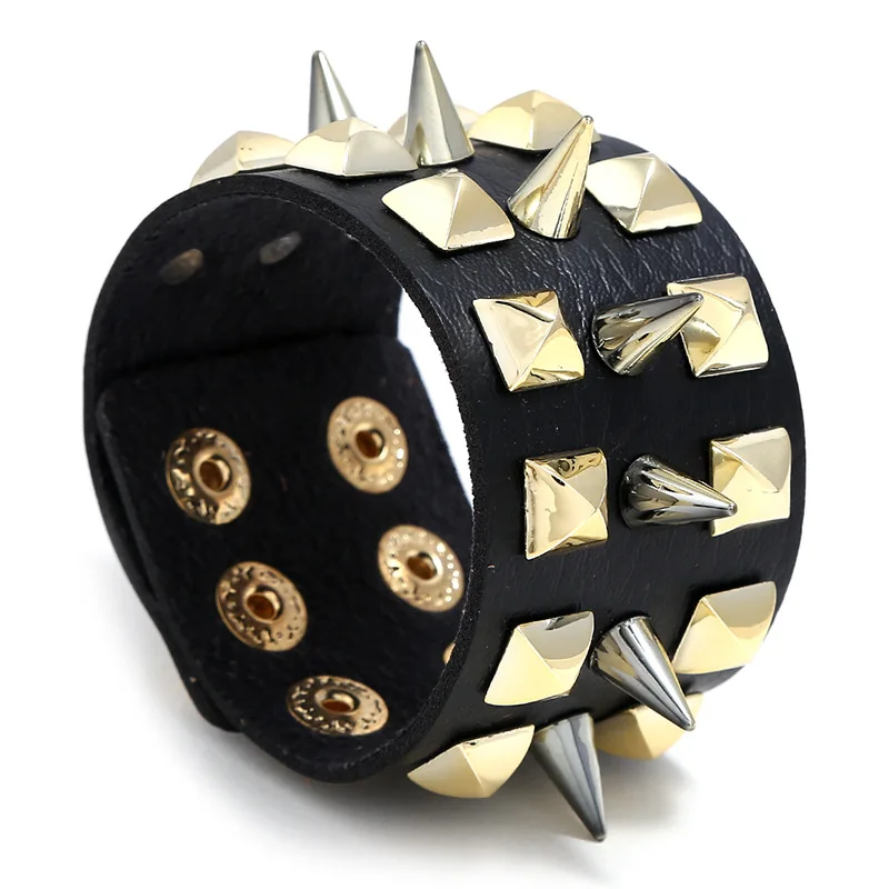 

Мужской и женский браслет из ПУ кожи, с заклепками