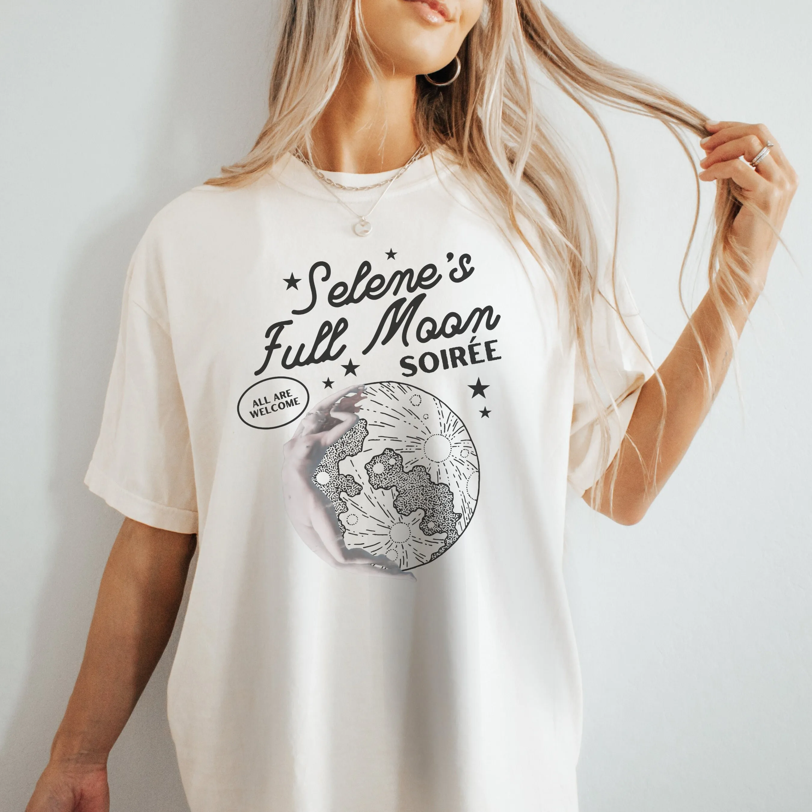 Футболка Selene Goddess Comfort Colors Full Moon Soiree Light Academy греческая мифология Луна феминистские