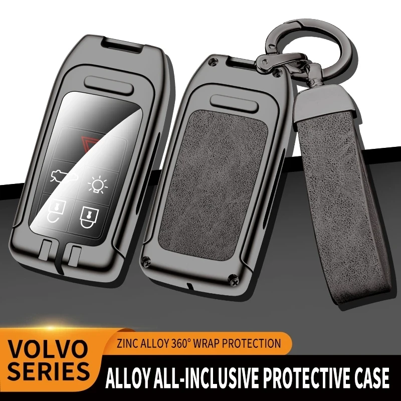 

New Zinc Alloy+Leather+TPU Car Smart Remote Key Bag For Volvo S80L S60 V40 XC60 V60 2012 2014 2015 2016 2017 2018 Accessories