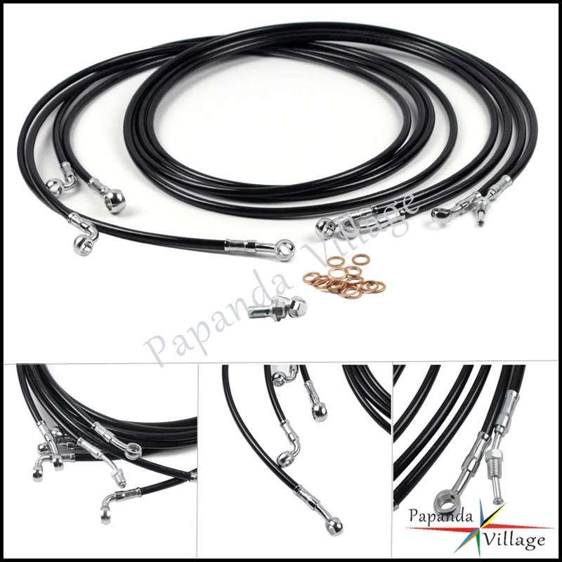 

Motorcycle Accessories Stainless 10"-12" Handlebar Cable Brake Wiring Harness For Harley Touring Handlebar ABS Model 2014-2017