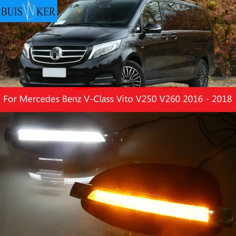 2 Упаковки Динамических Желтых Сигнальных Указателей Поворота Для Mercedes Benz V-Class Vito