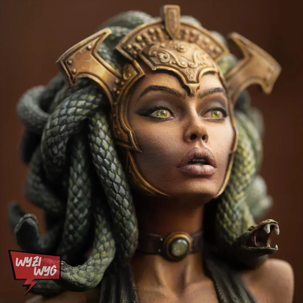 

Medusa Bust Miniature, Snakewoman Figure, Sorceress, Assassin, HD 3D Printed Model, Pathfinder, Tabletop, Wargame, DnD, TRPG