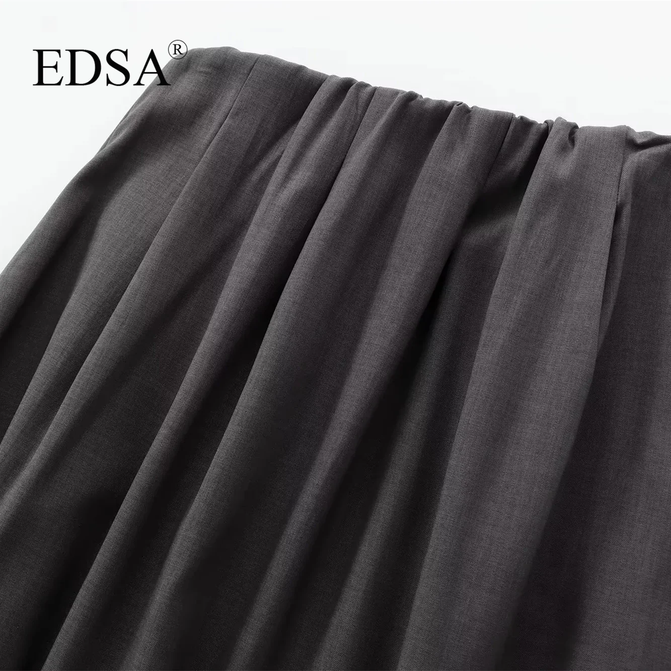 Юбка-миди трапециевидная с высокой эластичной талией на все сезоны