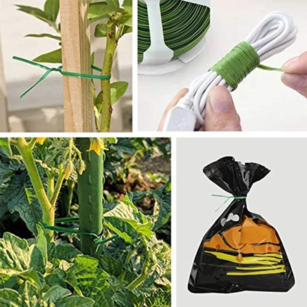 

2pcs/set 20M/30M Garden Twist Tie Wire Cable Reel With Cutter For Gardening Plant Yard Gardening Reusable Wire Cables