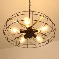 country retro pendant lights electric fan wrought iron led lamps bedroom decor chandelier dining coffee living room hanging lamp