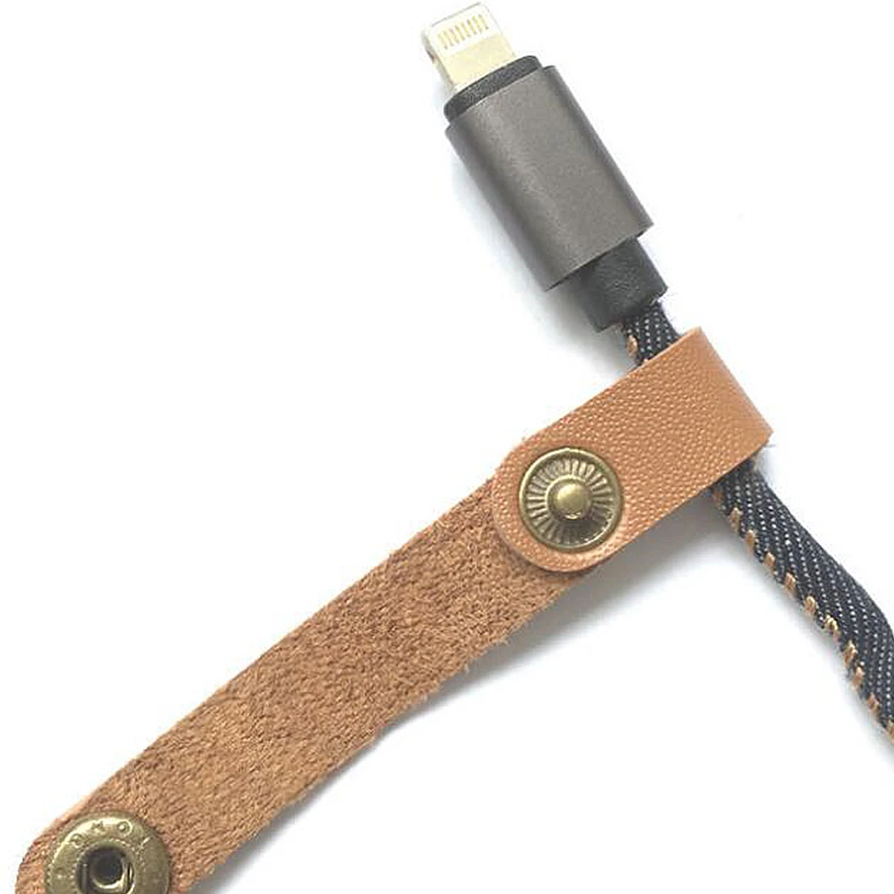 Genuine Leather Cable Clip Earphone Cord Holder Buckle Cable Winder Cable Wire Organizer For Phone USB Charger Data Lines