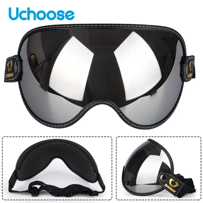 

Мотоциклетный шлем SOMAN, солнцезащитный козырек с пузырьковым покрытием, подходит для всех винтажных ретро-очков с открытым лицом