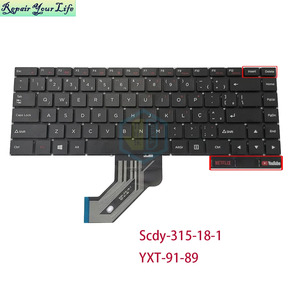 

PT-BR BRA/Brazil Laptop Keyboard For Positivo Motion I34128b Scdy-315-18-1 YXT-91-89 abnt2 Brazilian Notebook keyboard NETFLIX