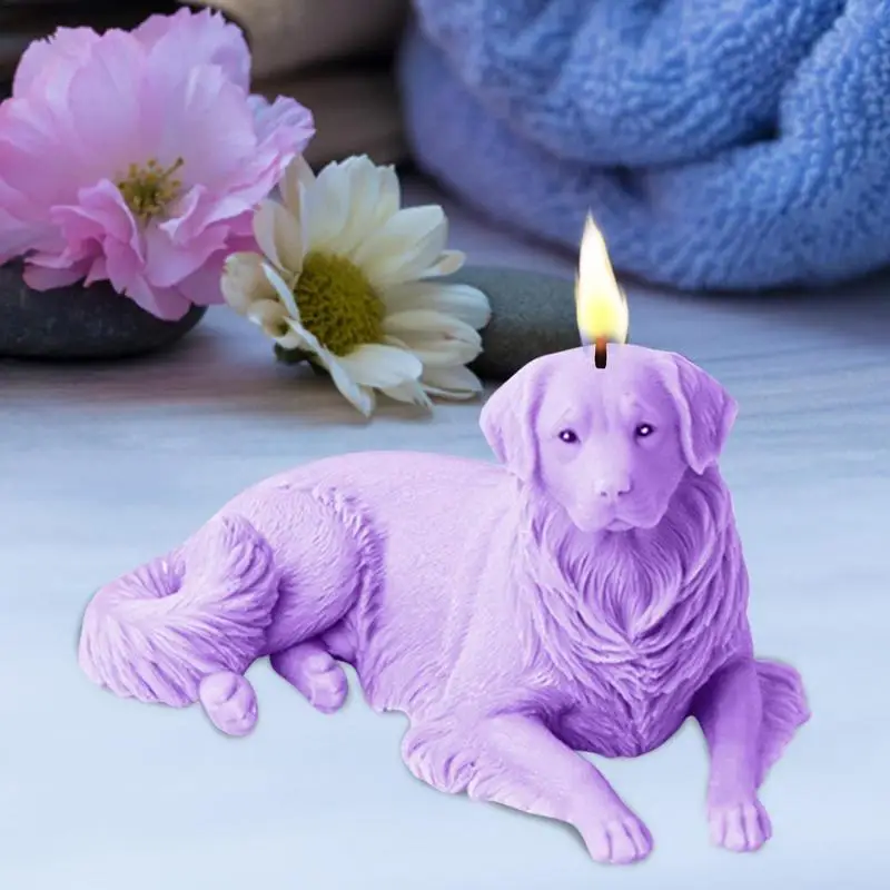 Handmade Diy Art Lying Dog Candles Home Decoration