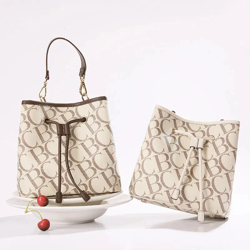 

Новинка 2023, модная повседневная сумка-мешок с надписью Ba, Высококачественная женская кожаная сумка-мессенджер через плечо от известного дизайнера