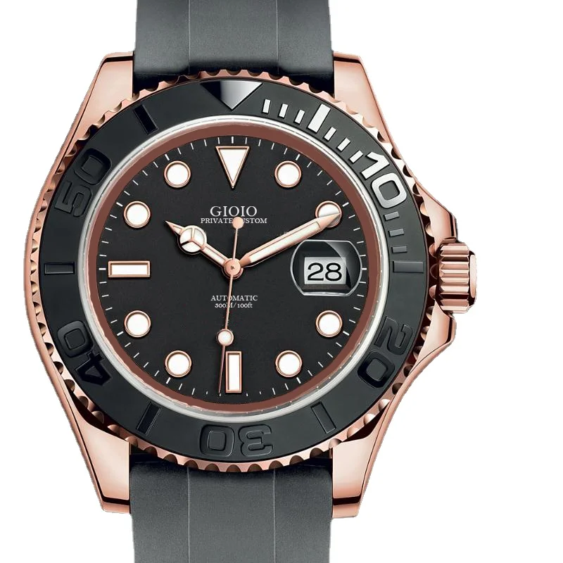 

men automatic mechanical watch ceramic black rubber