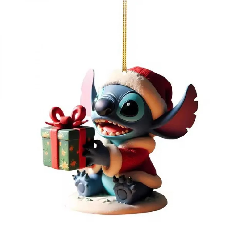 Новинка 2024 Рождественская серия Disney Stitch кулон с мультфильмом кукла Lilo &amp
