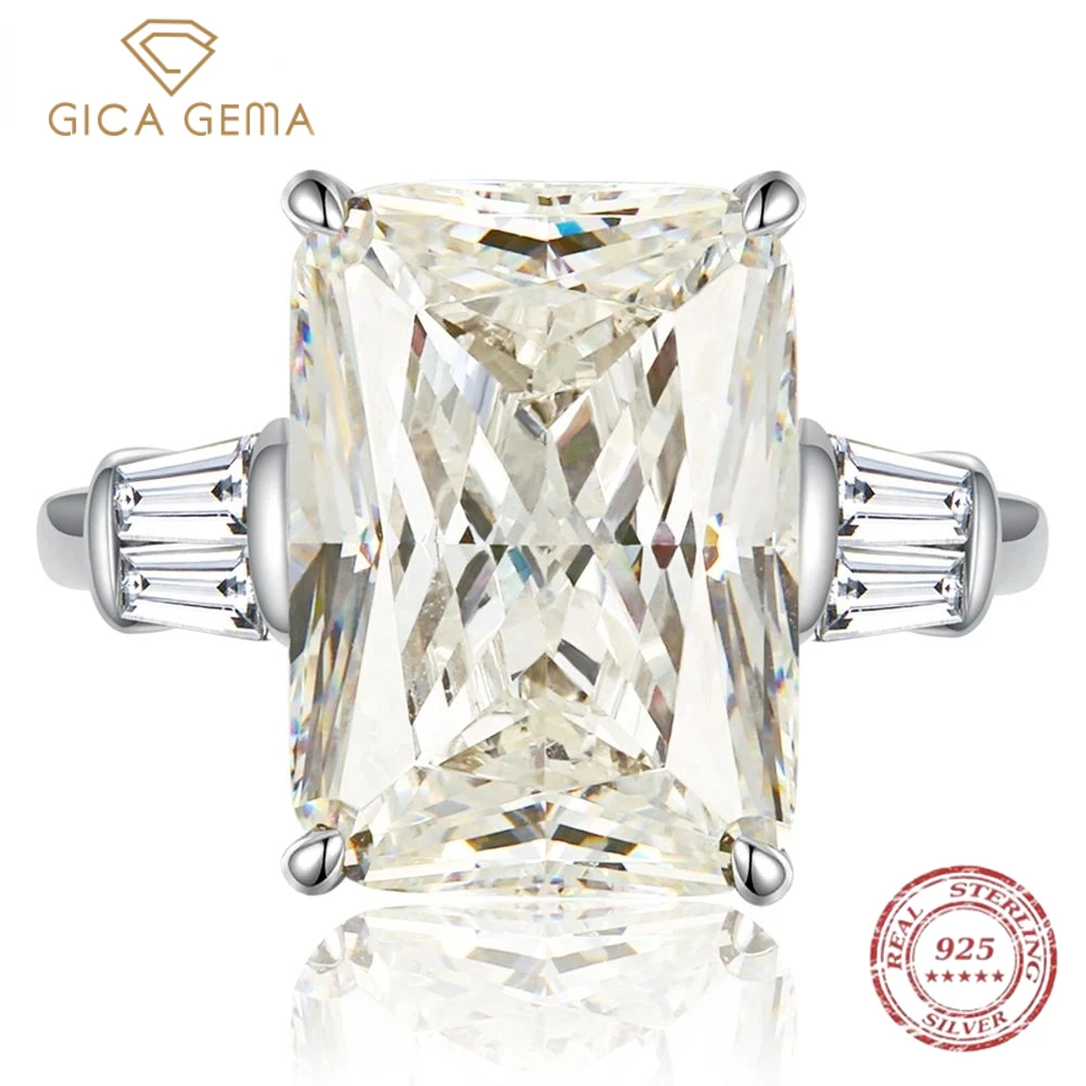 

Обручальное кольцо Gica Gema с искусственным муассанитом и сияющей огранкой из серебра 100% 925 пробы VVS 3EX 6CT, ювелирные изделия оптом