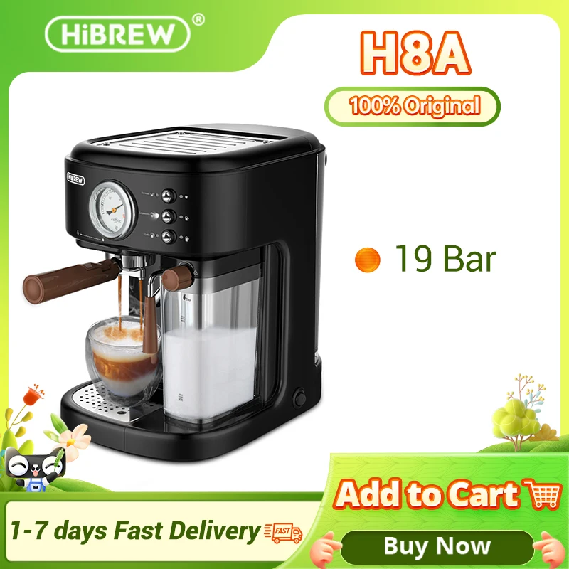 

HiBREW H8A Автоматическая кофемашина для приготовления эспрессо, капучино, латте, 19 бар, 3 в 1