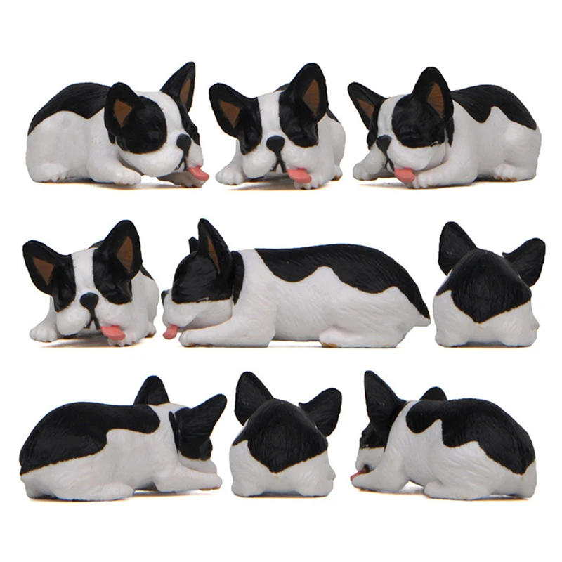 

Sleeping French Bulldog Resin Miniatures Figures Dogs Model Toys Cartoon Desktop Ornament Craft Home Decoration for Kids Gifts