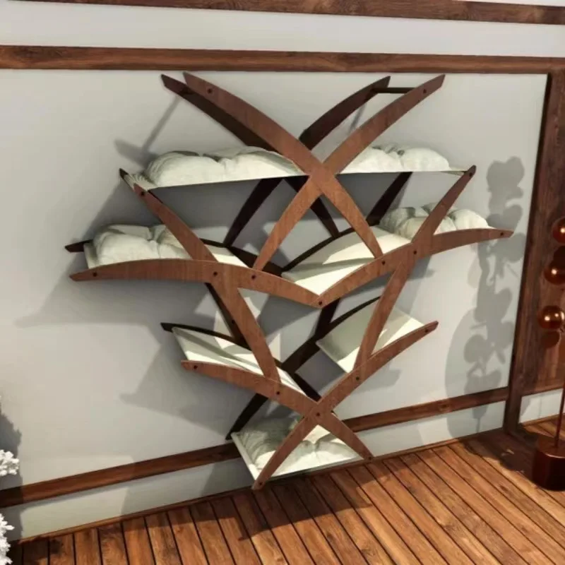 Креативный большой деревянный гамак для кошки стена из твердой сосны кровать