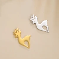 eueavan 5pcslot animal elka deer pendants for womens necklace wholesale stainless steel charms for making jewelry 2022 trend