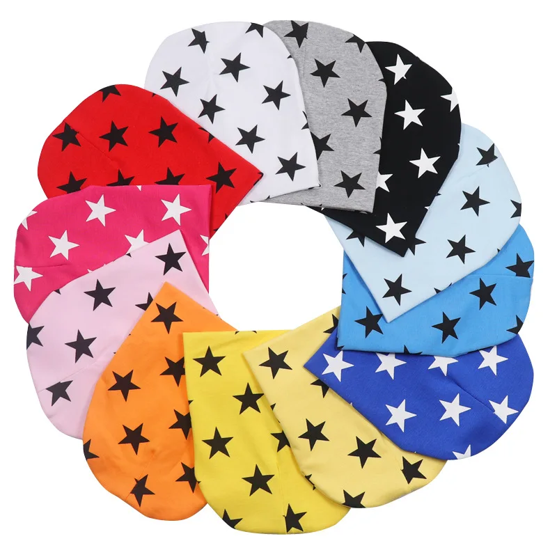 

Cotton Baby Hat Kids Hat Baby Caps Small Stars Boys Girls Five-pointed Star Korean Hat Knit Hat Tire Cap Unisex Children Hat