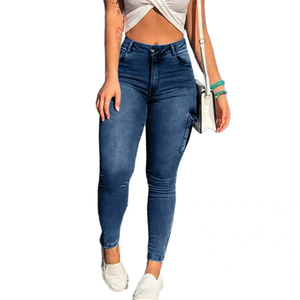 

Cool Pencil Jeans Shrink Resistant Cargo Jeans Slim Fit Zipper Cuff Lady Skinny Jeans Stretchy
