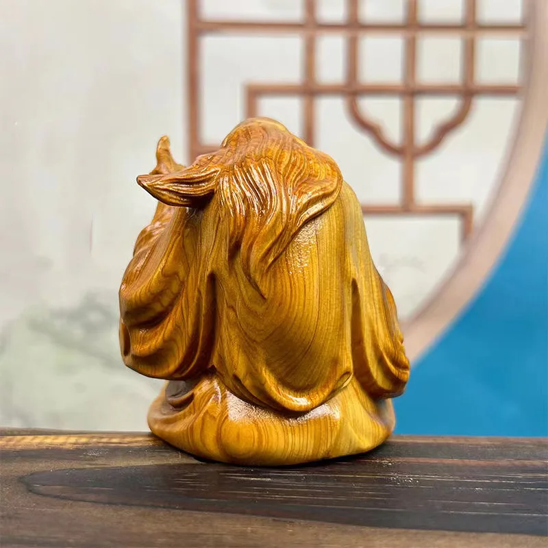 Натуральная декоративная статуэтка Cypress Guanyin- Lao-Tzu статуэтки с китайскими