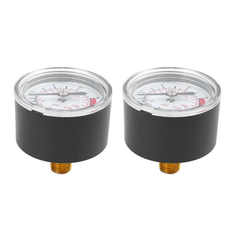 

2X 0-12BAR 0-170PSI 10Mm Thread Gas Air Pump Pressure Gauge Compressor Manometer