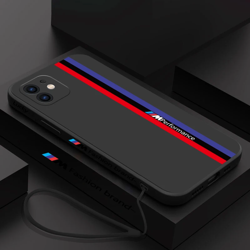 Fashion Phone Case For iPhone 14 13 12 11 Pro Max Mini X XR XS MAX SE20 8 7 Plus 6 6S Plus Liquid  Cover design-BMW Cases