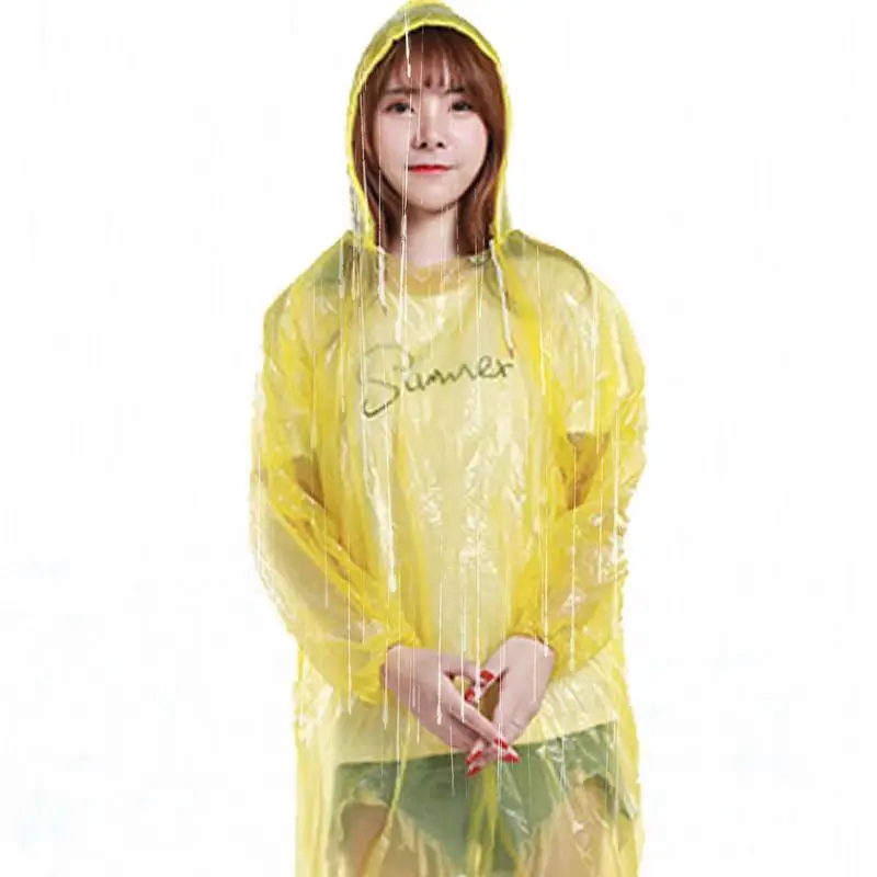 

Women Man Portable Raincoat Adult Clear Transparent Camping Rainwear Suit Thickened Waterproof Rain Poncho Coat For Outdoor